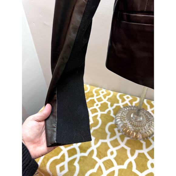 Nordstrom Trouve NWT Lanbskin Leather Bomber-Style Jacket Stretch Insert Small - Picture 9 of 16